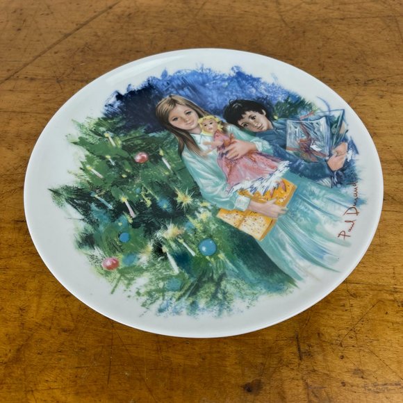 Limoges Paul Durand "Cecile Et Raoul" Christmas Plate 1981 Les Enfants De Durand - Picture 3 of 8